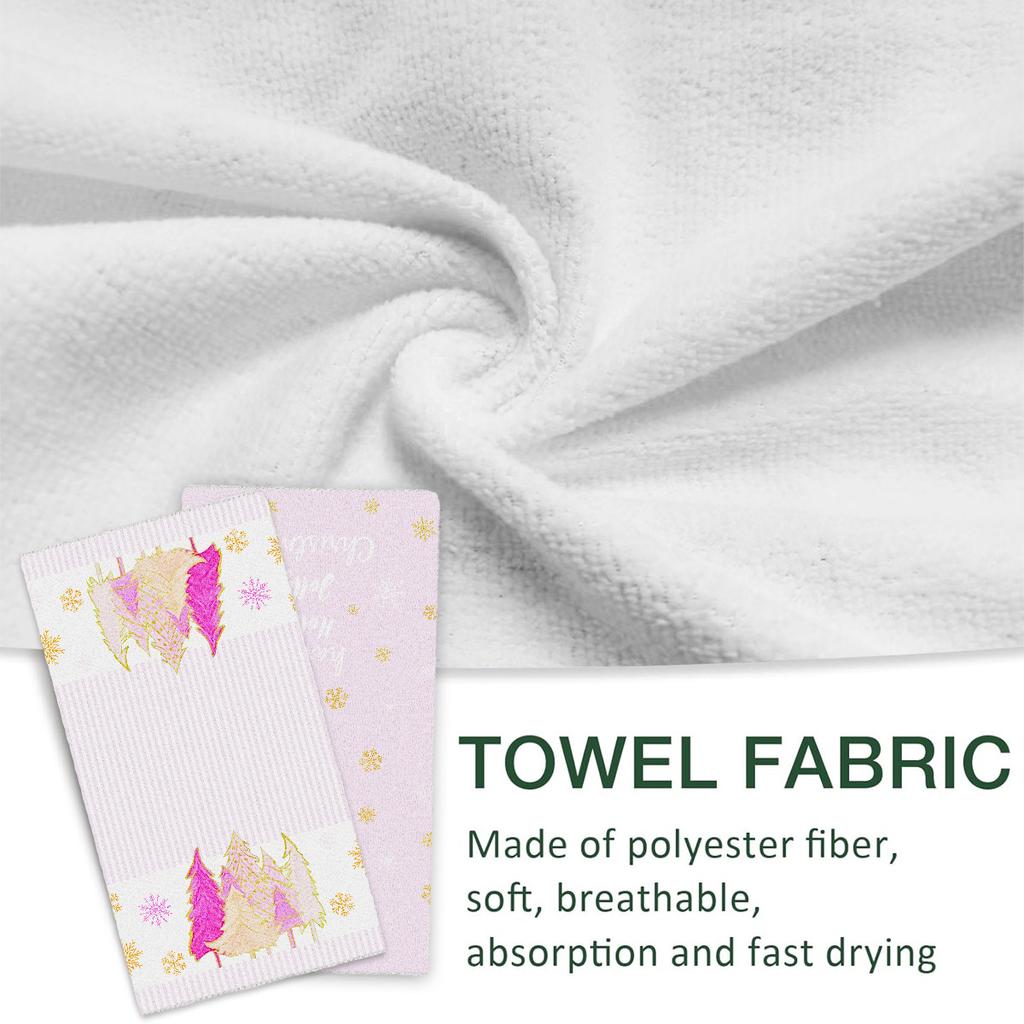 Cross-border hot-selling dish towels, Christmas pine tree decorative hand towels, snowflake series, winter microfiber kitchen towels
