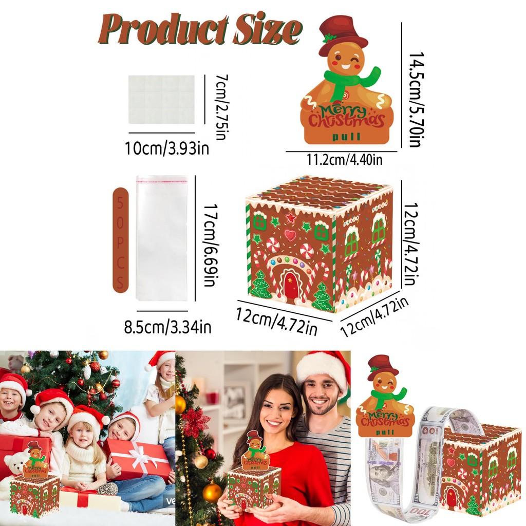 Christmas Candy Gingerbread House Gift Box With Money Envelope For Holiday Celebrations