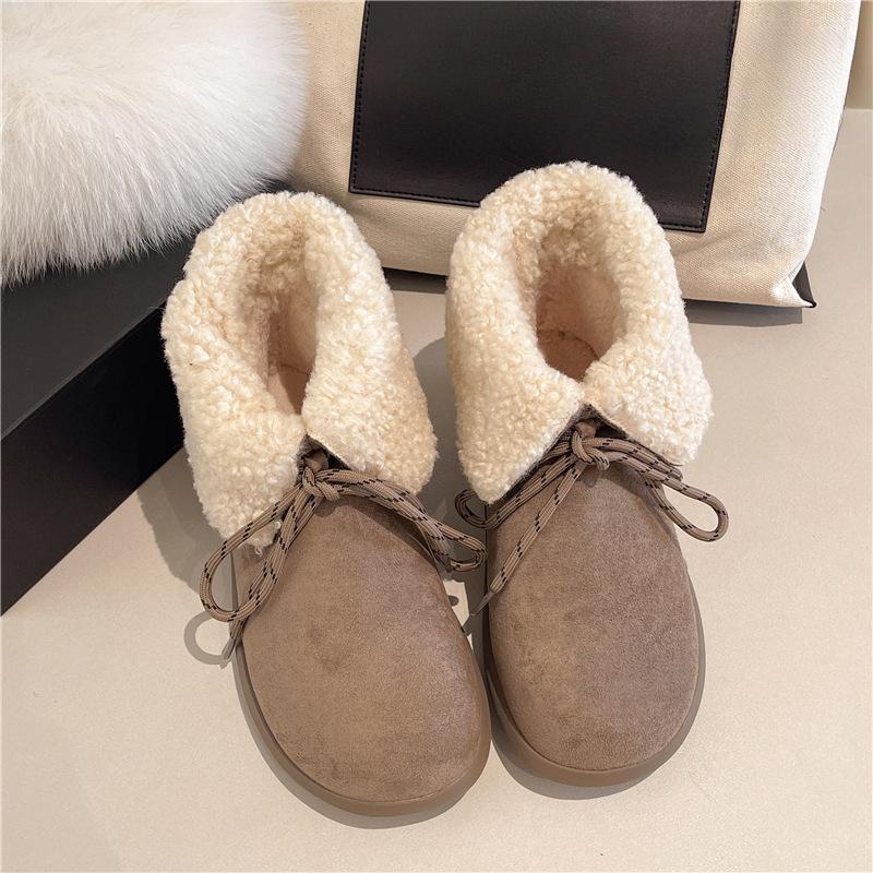 Women's Padded Plus Size Winter Warm Snow Boots Padded Lining Waterproof Ankle Boots Non-slip Outdoor Hiking Mountaineering Sports Cotton Boots