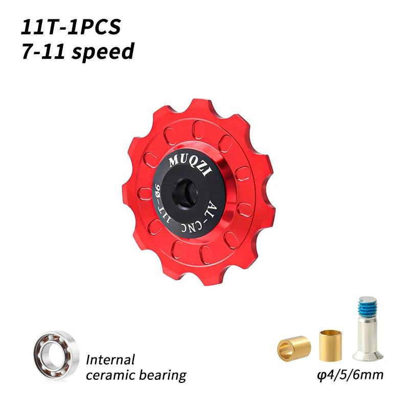 MUQZI Derailleur Ceramic Pulley Wheel 11T 12T 13T 14T 7-11 Speed Bike Rear Derailleur Jockey Wheel for Shimano Sram