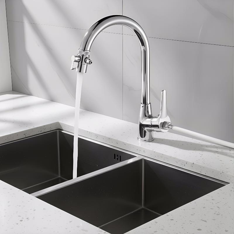 Adaptador de grifo Divisor de fregadero de cocina Válvula desviadora Conector de grifo de agua Para inodoro Ducha Baño Cocina