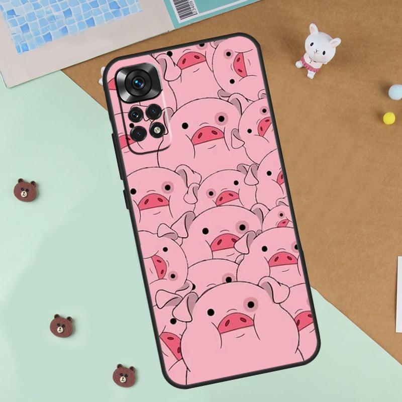Cartoon Pig Case For Xiaomi Redmi Note 13 12 11 9 10 14 Pro 10S 11S 12S Cover For Redmi 13C 10C 12C 14C