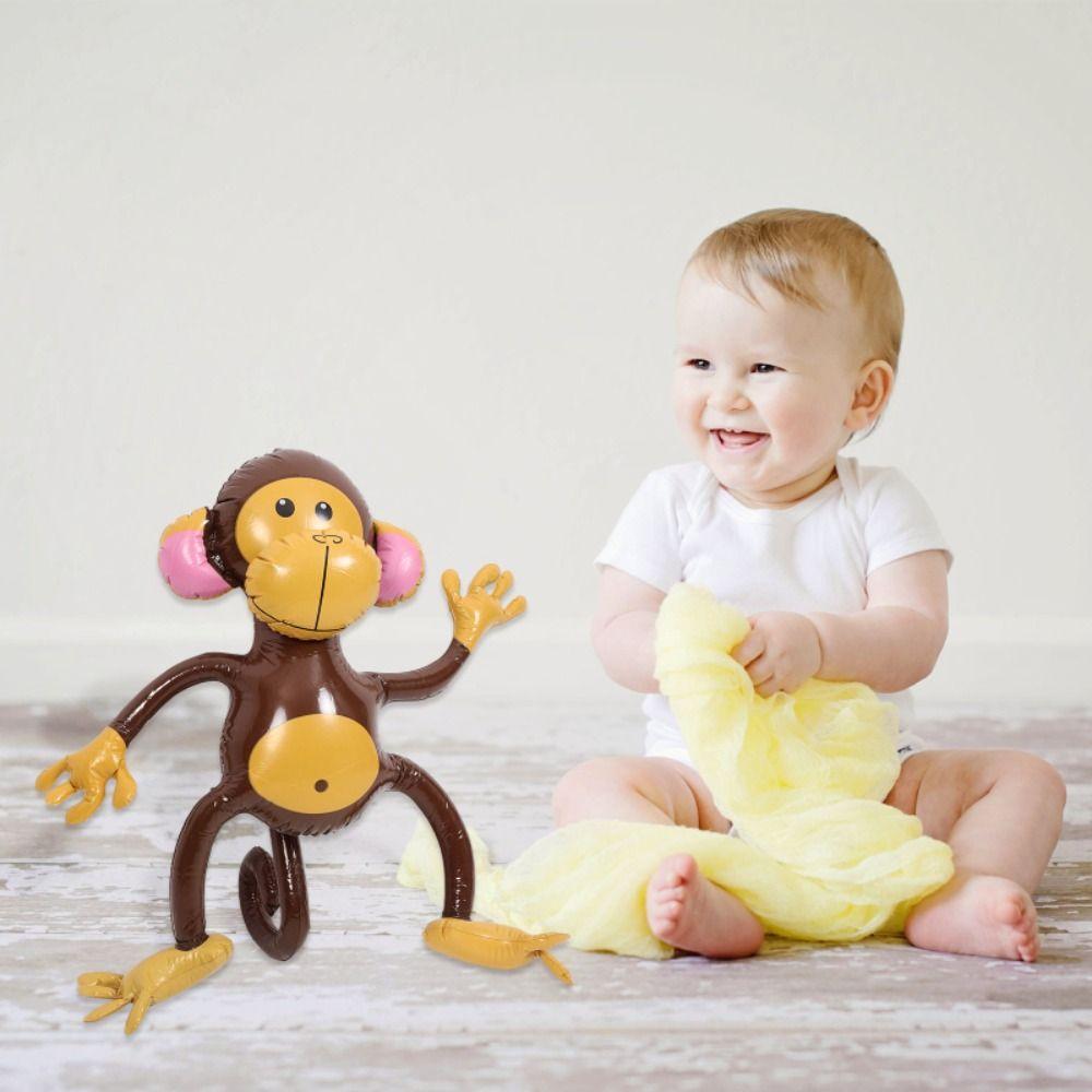 

Portable Animal Monkey Toy Leakproof PVC Balloons Inflatable Monkey Balloon Jungle Themed Birthday