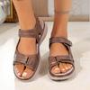 2025 Women's Summer New Fashion Round Toe Designer Wedge Sandals Women Outdoor Comfort Hook  Loop Plus Size 35-43Sandalias Mujer