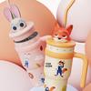 Disney Cartoon Thermos Cup 700ML Stainless Steel Keep Cold and Hot Stitch Lotso Coffee Cup with Straw Portable Car Water Cups