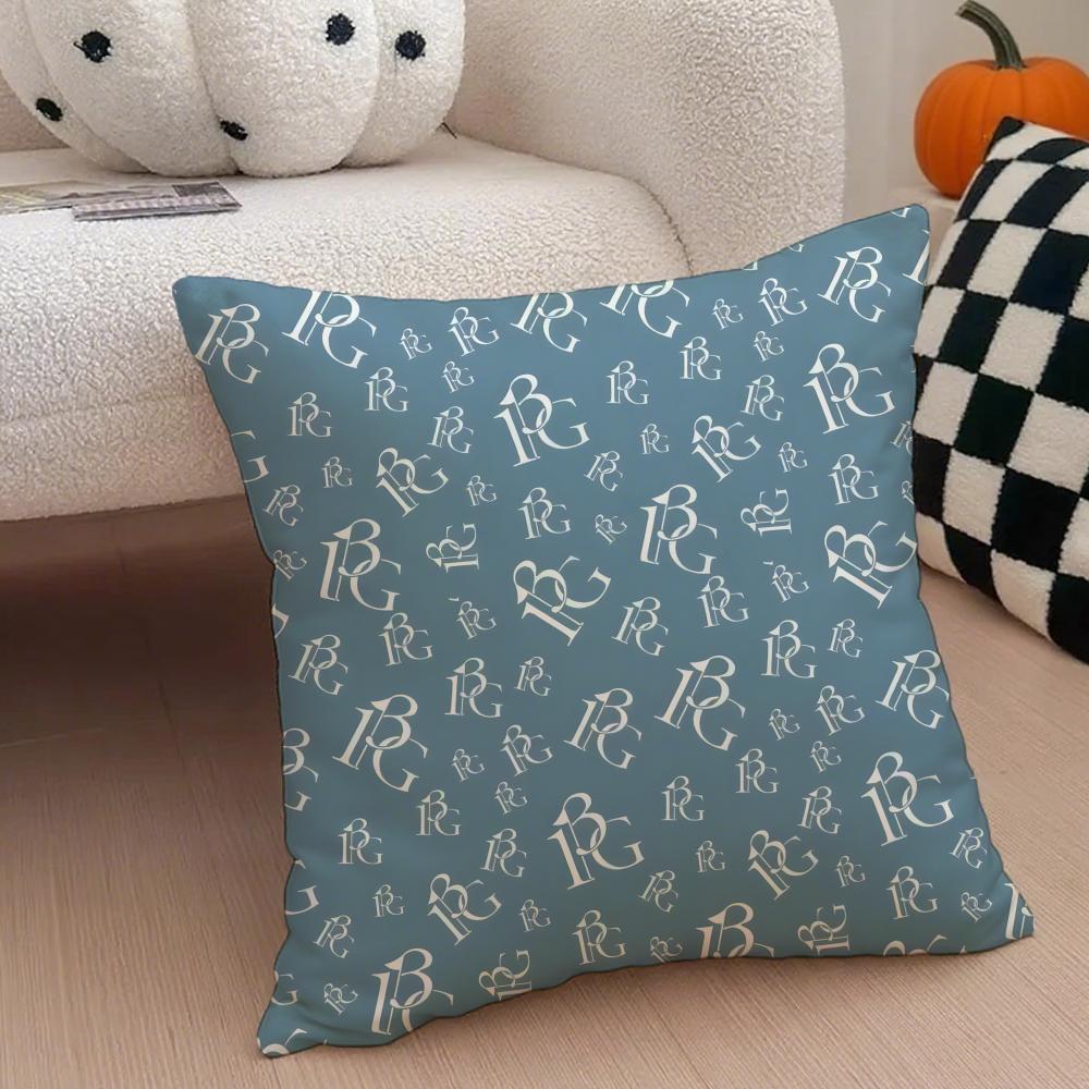 Casual Business Letter Printing Cushion Cover Throw Pillow Cover Hidden Button Durable Polyester Chair Cushion