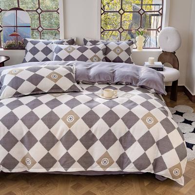 Home Warm Thickened Polished Four-piece Set Cashmere Bed Sheet Quilt Cover Dormitory Three-piece Set Bedding
