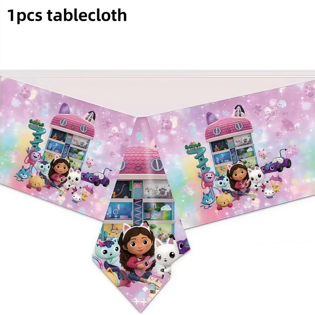 Gabby Dollhouse Birthday Decoration Gabby Disposable Dishes For Parties Girls Boys Favors Baby Shower Supplies Child Party Decor