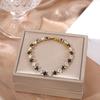 Geometric Pattern Cubic Zirconia Tennis Bracelet Gold Plated Copper Chain Wristband Wrist Accessory For Women Men
