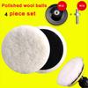 Palline di lana floccata lucidata da 4 pollici adatte per lucidare ruote di lana autoadesive monofacciali su automobili e pavimenti in legno