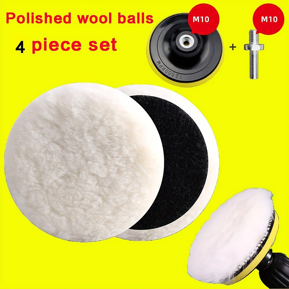 Palline di lana floccata lucidata da 4 pollici adatte per lucidare ruote di lana autoadesive monofacciali su automobili e pavimenti in legno
