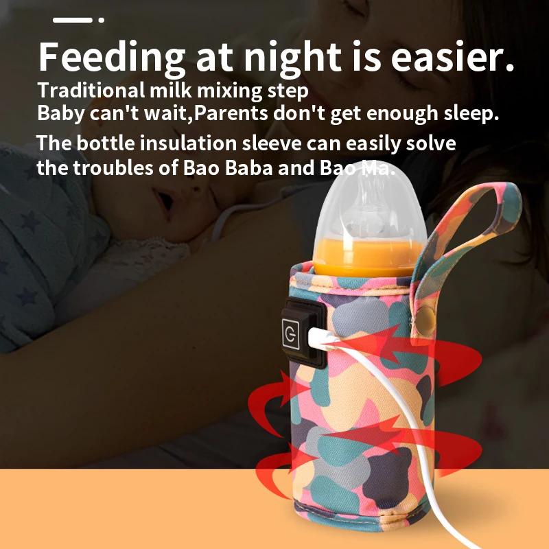 Baby Bottle Warmer 3-speed Adjustment Baby Bottle Cup Warmer Car Portable USB Bottle Warmer Baby and Children Outdoor Travel