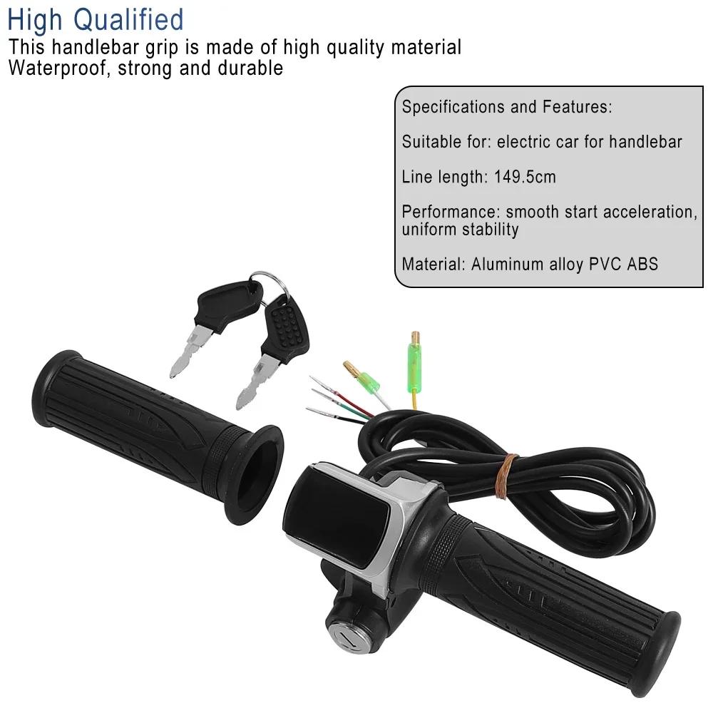 24/36/48/60V Throttle Handlebar Grip Power Speed Rotary With Key With LCD Battery Display For Electric Scooter Bike Parts