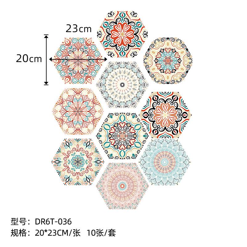 Nordic Style Twill Anti-Skid Hexagonal Floor Sticker Thickened Matte Hexagonal Tile Sticker Self-Adhesive And Removable Wall Sticker