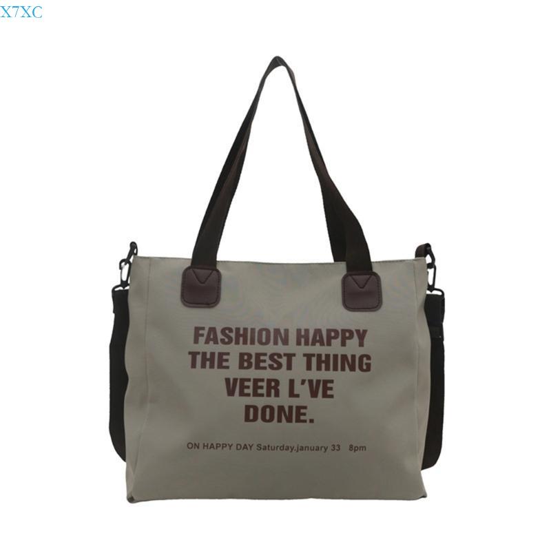 

X7XC Lightweight Canvas Shoulder Bag Women s Crossbody Purse Practical Handbag for School Shopping and Travel зелёный