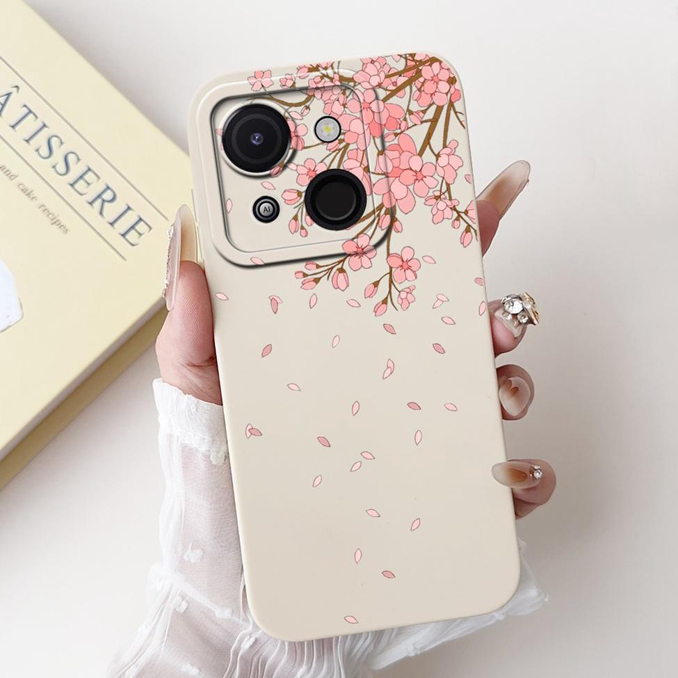 

For ITEL A06 A50 A50C Silicone Cover Cute Cat Luxury Flowers Funny Girls Boys Back Cover For A06 ITEL A50 A50C Phone Case Bumper ITEL A50C
