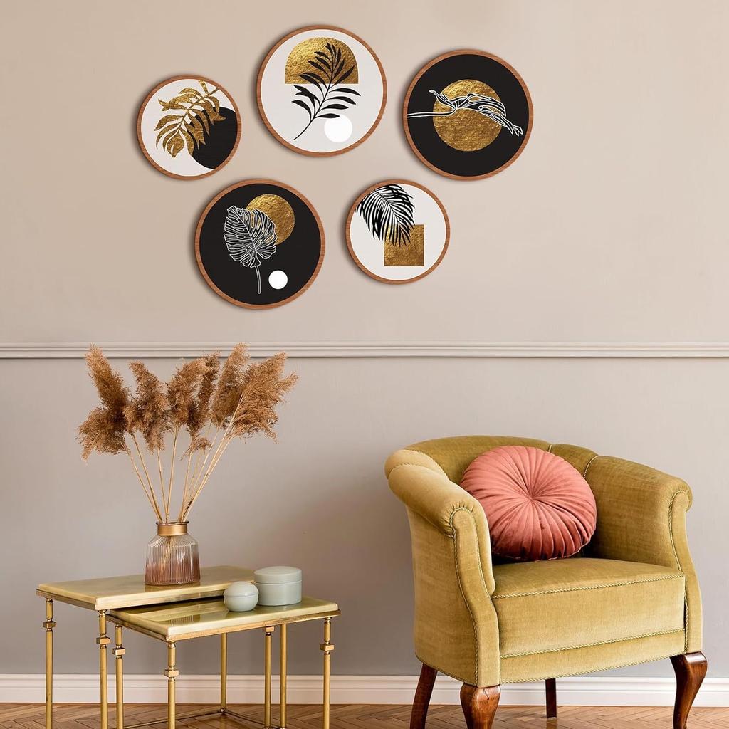 5pcs Wooden Wall Art Decoration Wall Hanging Wall Farmhouse Geometric Hanging Decoration Home Furnishings Craft Pendant