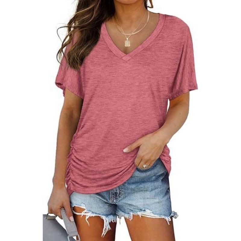 Women's Striped  T-Shirts (women’s) Printed Fashion Gradient Short Sleeved Casual V-neck T-shirt for Women