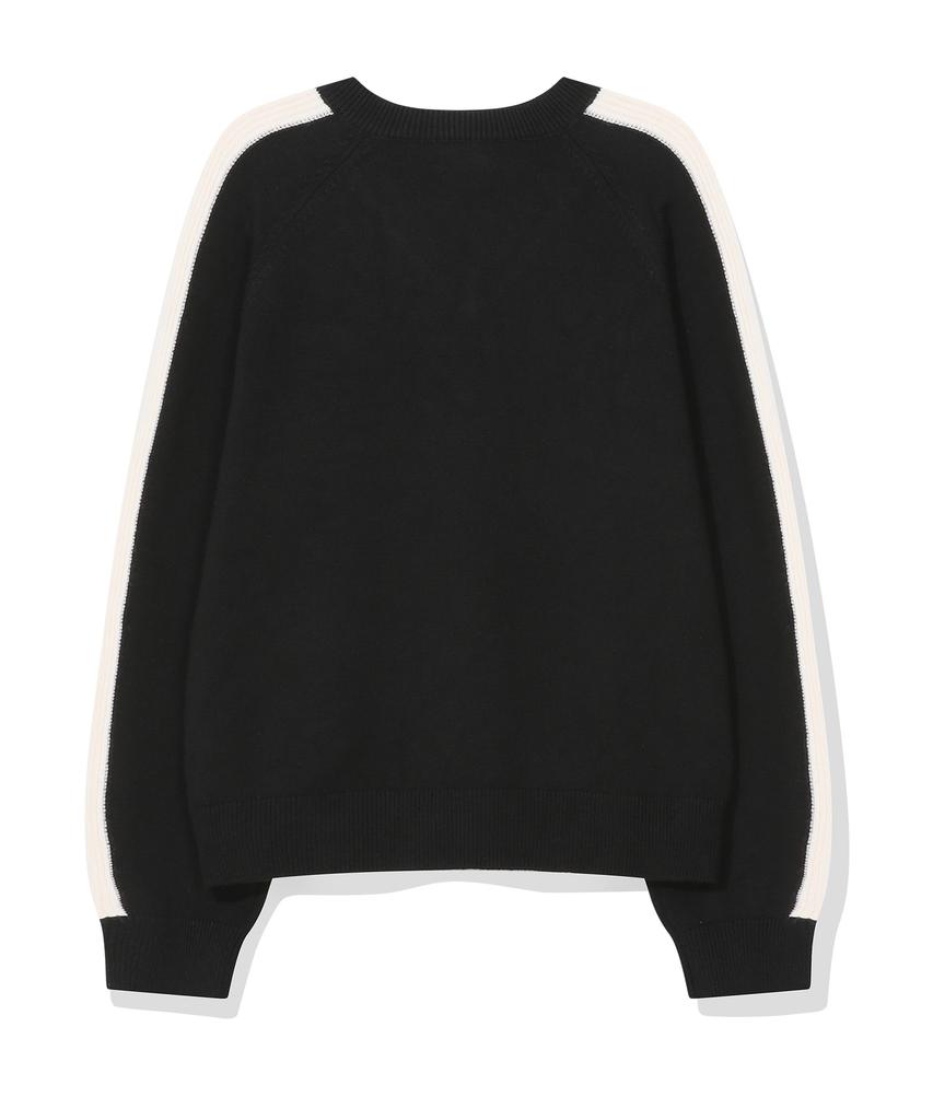 BEENTRILL Women'S Metal Hashtag V-Neck Knit (Black)