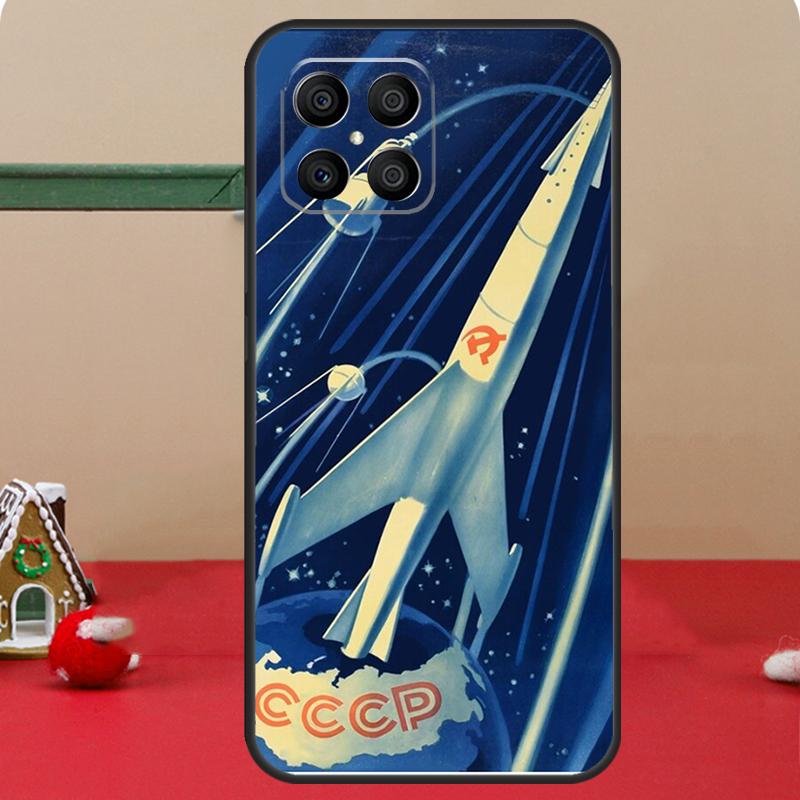 CCCP Soviet Space Propaganda Art Case For Honor Magic 7 Lite 6 8 Pro Honor 400 200 70 90 X8c X8b X9a X9b X9c X9d Win RT Cover