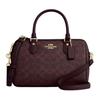 Rowan 25 Gold Logo Zipper Closure Signature Coated Canvas Bowling Bag Women Handbags Blackcurrant CV961-IMYED
