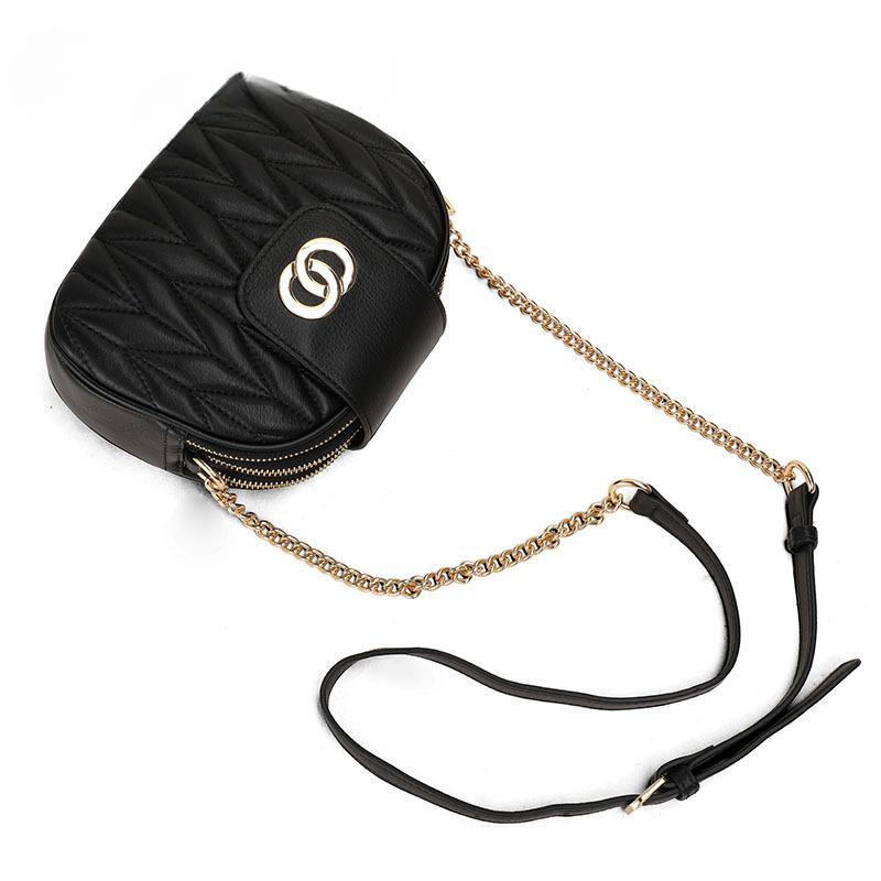 New Summer Small Fragrance Style Bag Fashionable Leather Crossbody Bag for Women Versatile One-shoulder Diamond Circle Bag