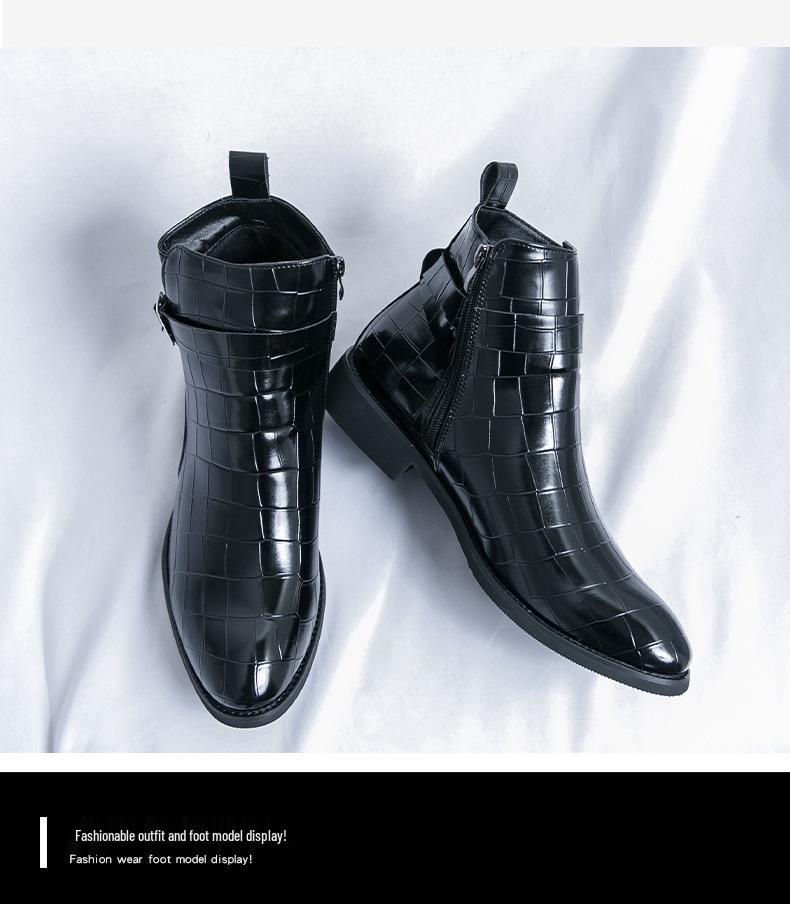 Herren Leder Chelsea Boots im Britischen Stil: Große Größe, Herbst/Winter Mode