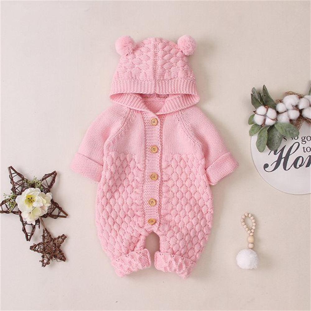 Knitted Baby Romper - Warm Wool Suit for Boys & Girls, Autumn/Spring