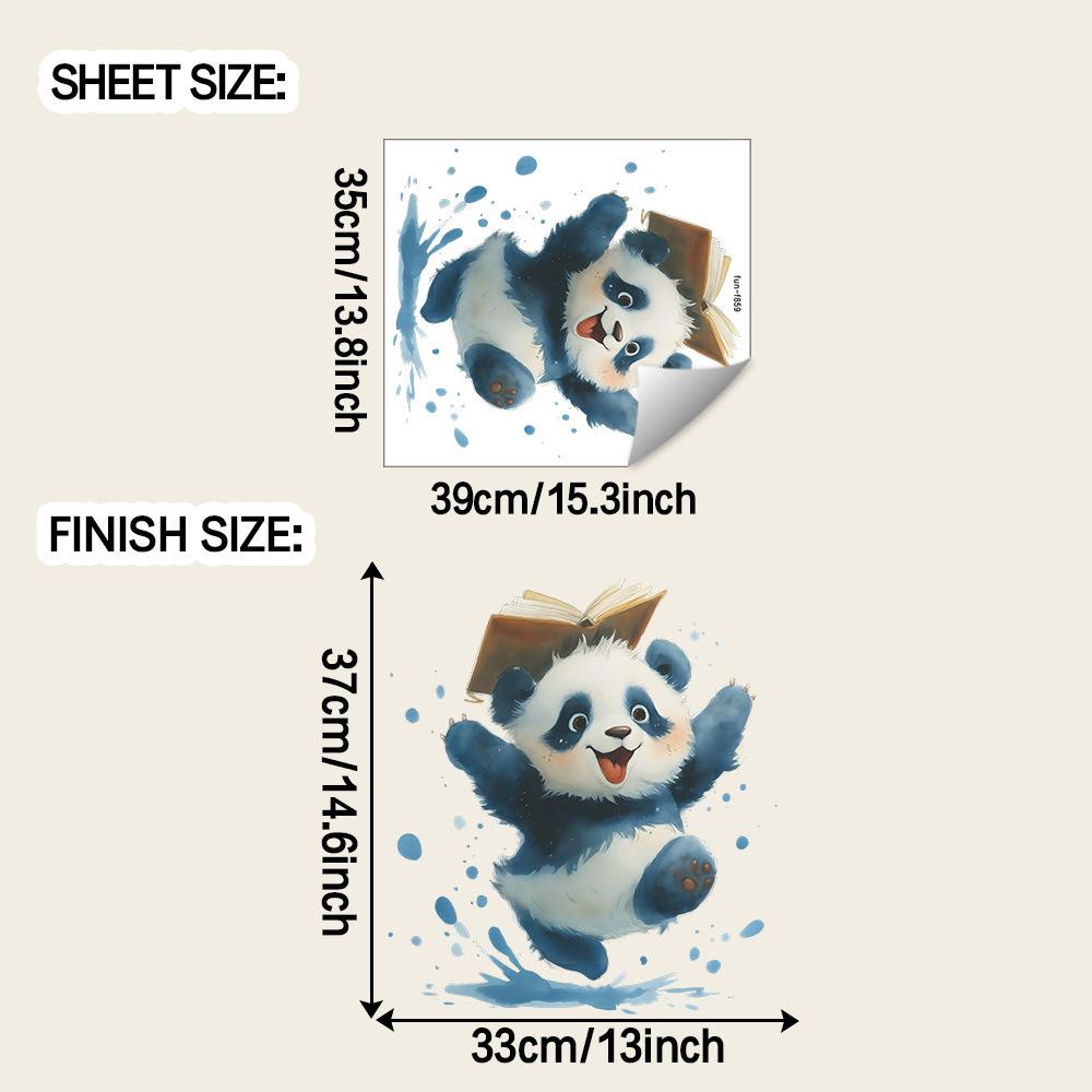 

Милые мультяшные наклейки с пандой, брызгающей водой, для украшения стен дома в детской комнате