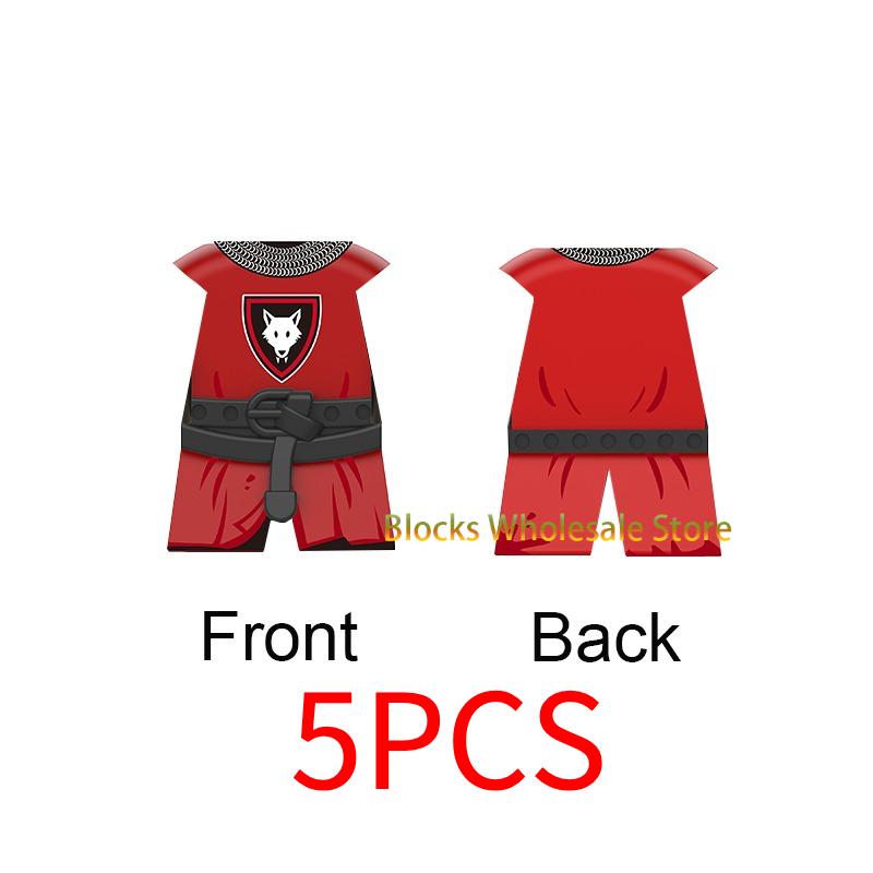 Medieval Military Castle Knight Building Blocks - King Figures with Helmet Armor and Weapon Accessories