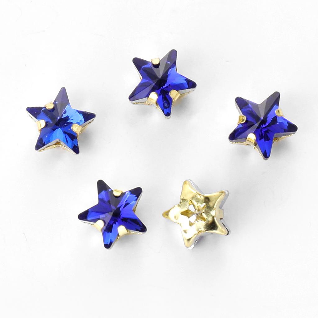 50 Pcs 10mm Star Glass Claw Drill with Hole Pentagram Hand-sewn Drill DIY Wedding Shoes and Clothing Bags Hairpin Jewelry Accessories