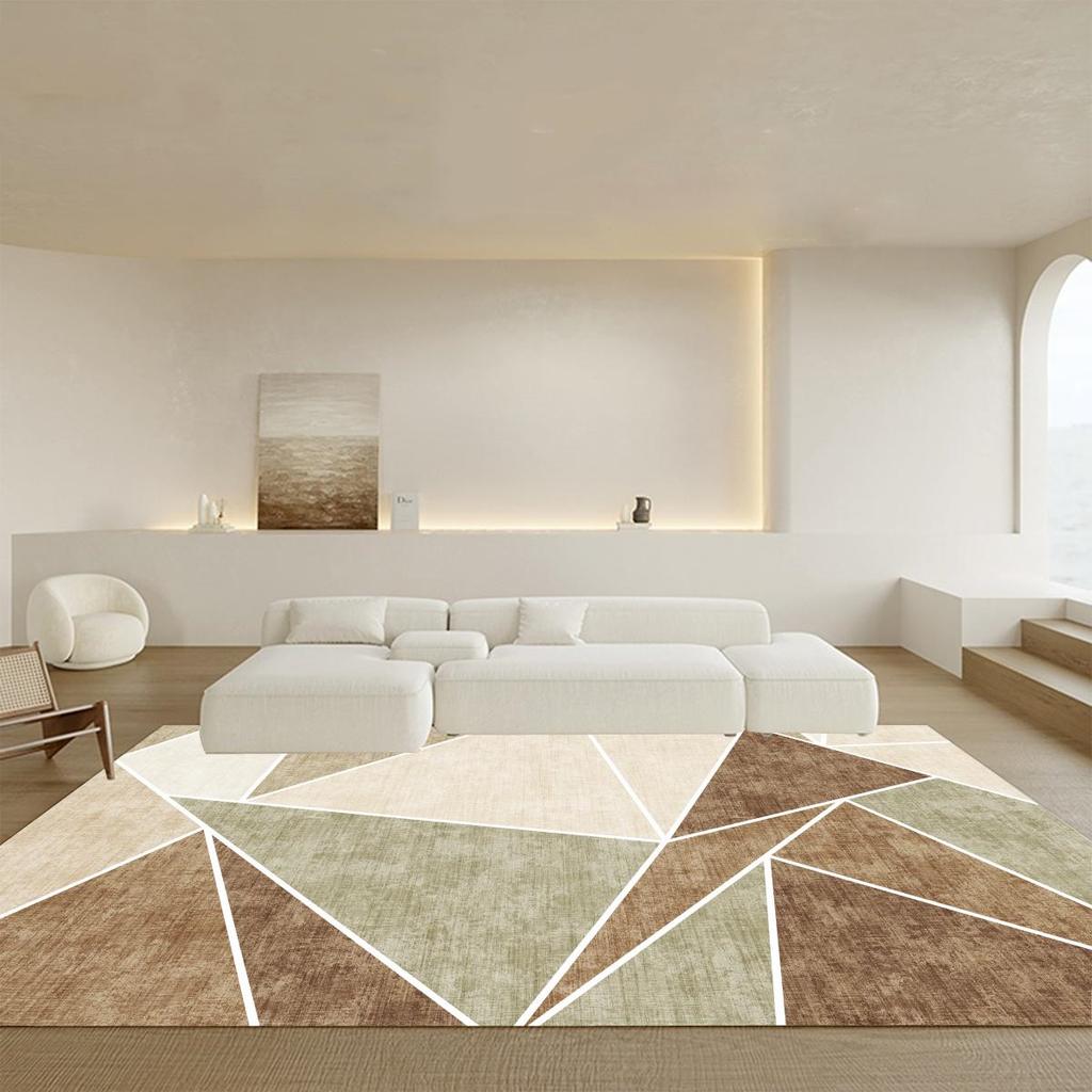 Braune Geometrische Teppiche für Wohnzimmer Große Flächenteppiche für Schlafzimmerdekor Nordische Heimdekoration Ankleidezimmermatte Weicher Lounge-Teppich