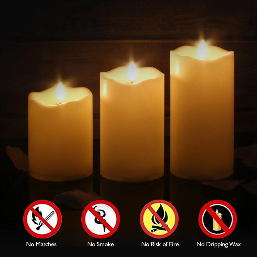 3PCS Flameless Candle Lights LED Candles Lamp With Remote Control for New Year Halloween Christmas Holiday Decor Candle Lights
