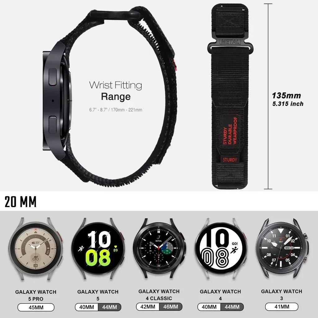 Nylonband 20 mm 22 mm für Samsung Galaxy Watch 5 Pro Armband für Galaxy Watch 6 5 40 44 mm Uhr 6 43 47 mm Ersatzarmband