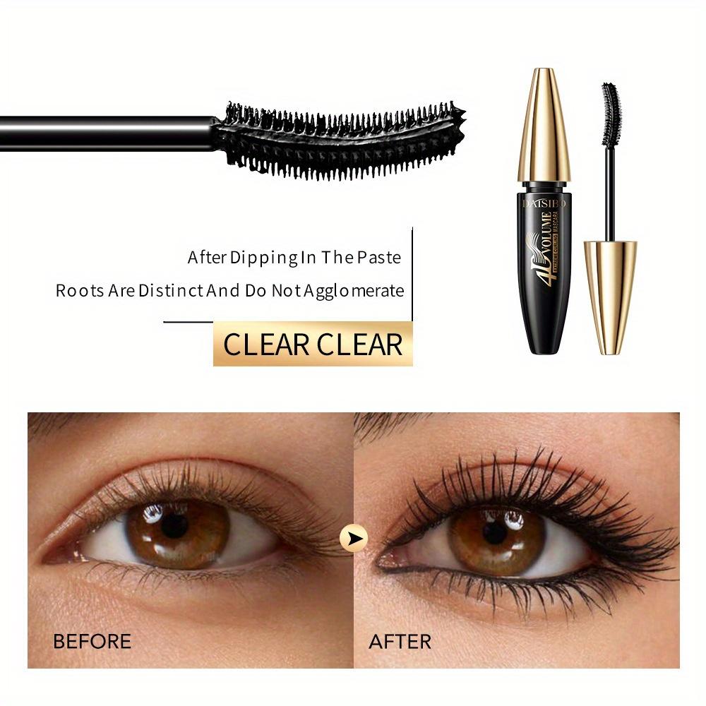 Schwarze Mascara. Natürliche und langanhaltende wasserfeste Mascara, schlank und wischfest, 4D-Augenschwarz