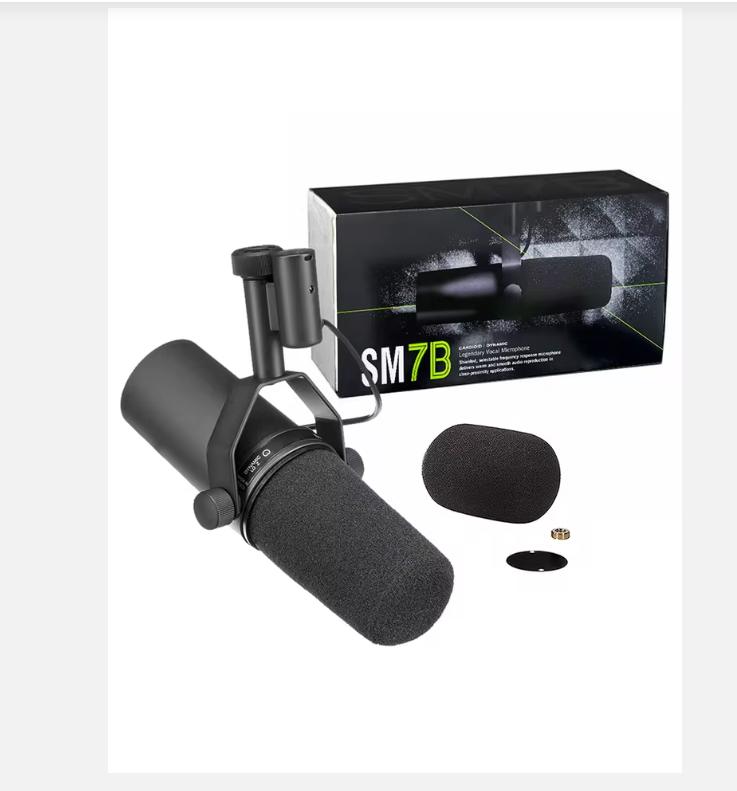 

Микрофон SM7B sm7b динамический микрофон подкаст студийный набор для Живой/Сценической Записи Подкастинга кардиоидный Черный Металлический микрофон 7b