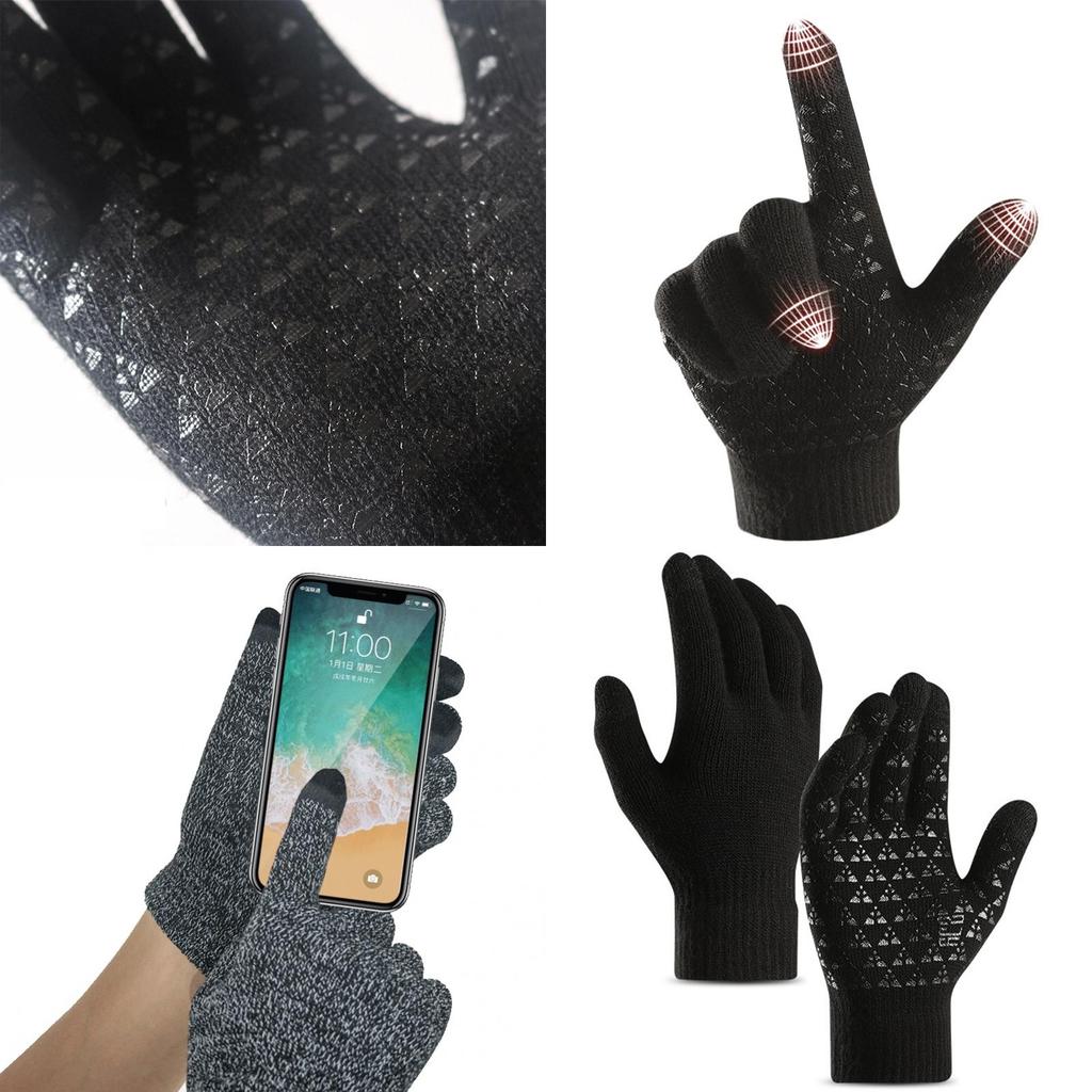 Cozy Winter Touch Screen Knitted Gloves For Men And Women Warm And Windproof