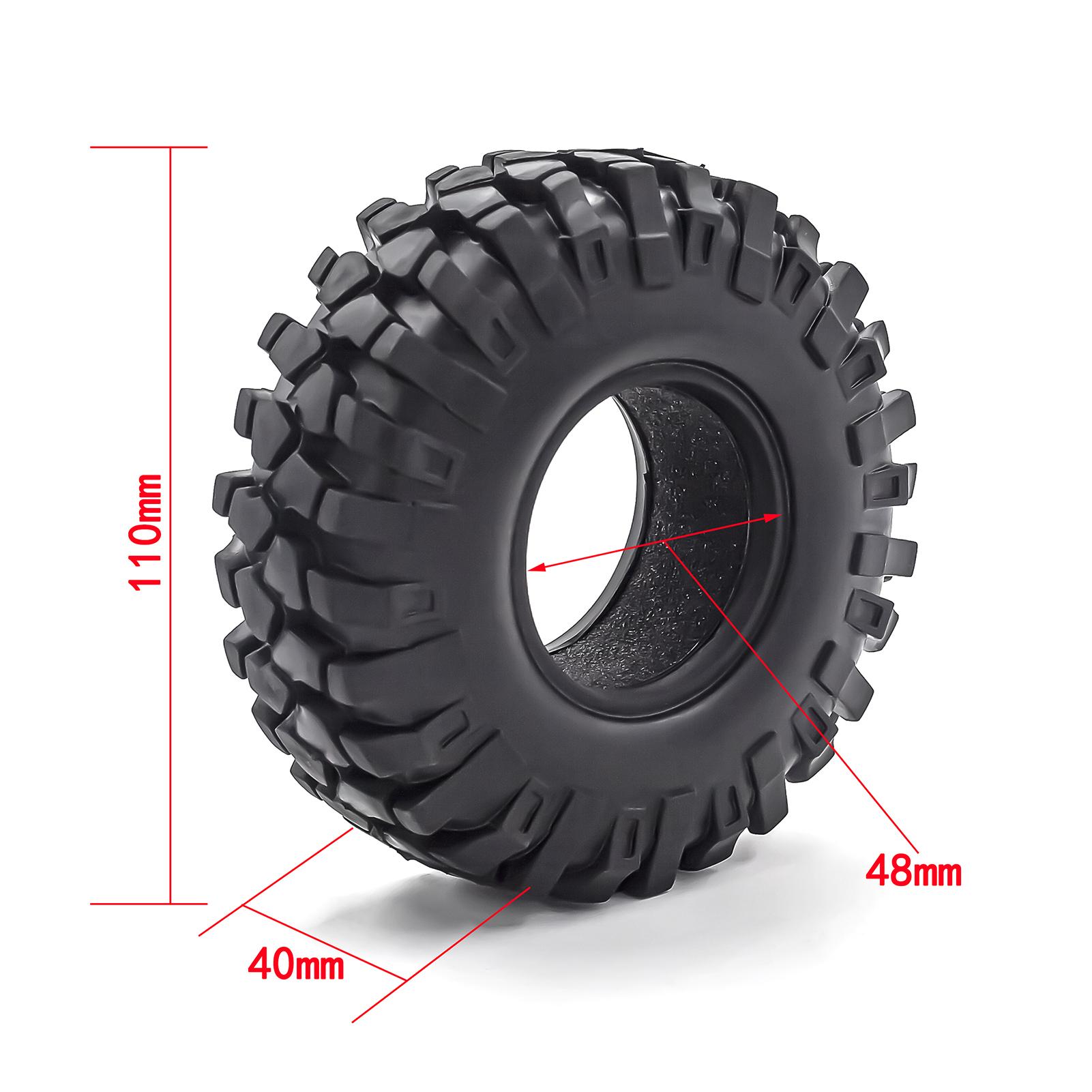 

RC Crawler Rubber Tires RC Car Tires 1.9inch 4pcs Replacement for SCX10 90046 90047 01 RC Car