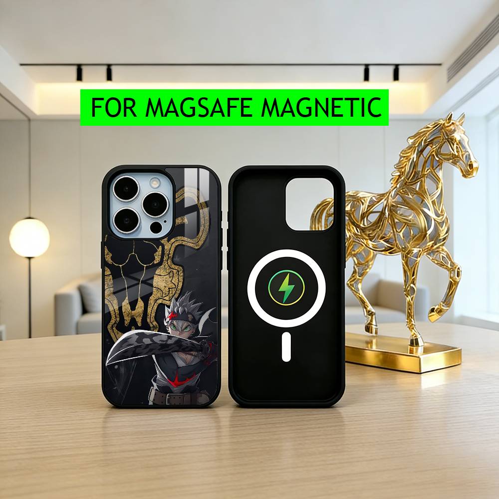 

B-Black A-Asta-ES C-Clover Phone Case For iPhone17,16,15,14,13,12,11 Plus,Pro Magnetic For Magsafe Wireless Charging iPhone15