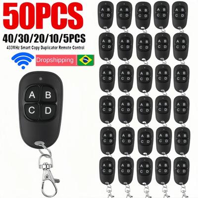 5-50 יחידות 433MHz שלט רחוק אוניברסלי לדלת מוסך 4 כפתורים משכפל בקר החלפה מפתחות רכב אלחוטיים למוסך