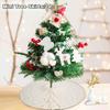 Adjustable Size Christmas Tree Base Rings Handmade White Tree Skirt Elegant Tree Stadn Skirt for Festival Decors