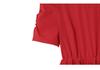 2026 Summer Women's Plus Size Red A-Line Short-Sleeve Waist-Cinched Dress