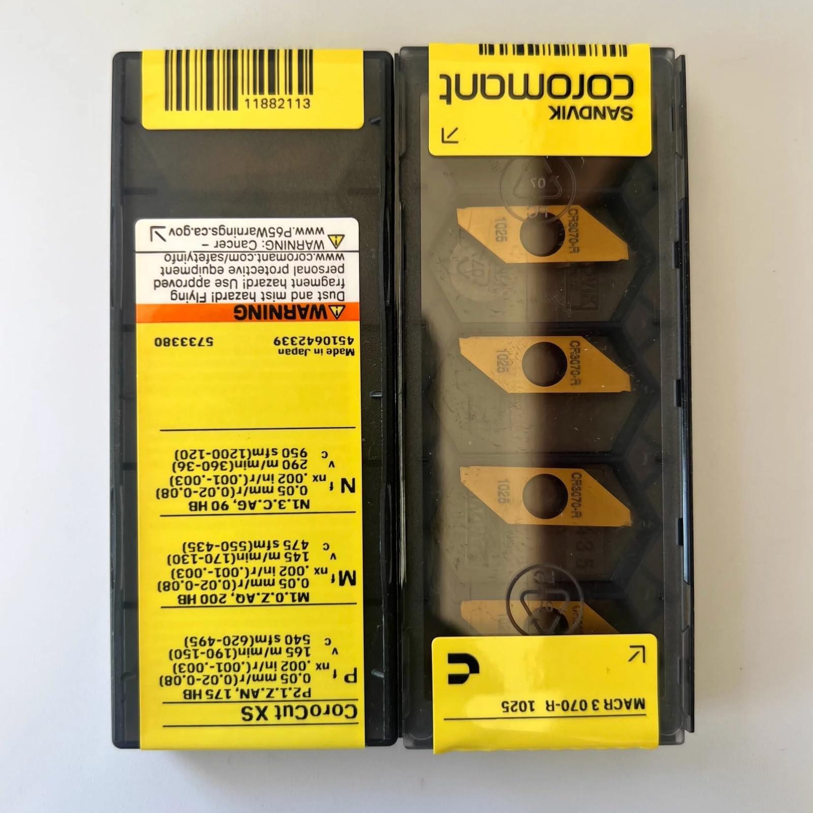 

Original Sandvik / MACR3070-R 1025 CNC lathe carbide blade tool 10 Pcs