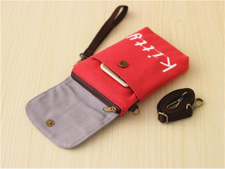 6" Rankinė per petį telefonui - Moteriškas medžiaginis pakabukas ant kaklo ir piniginė monetoms iPhone 7 Plus