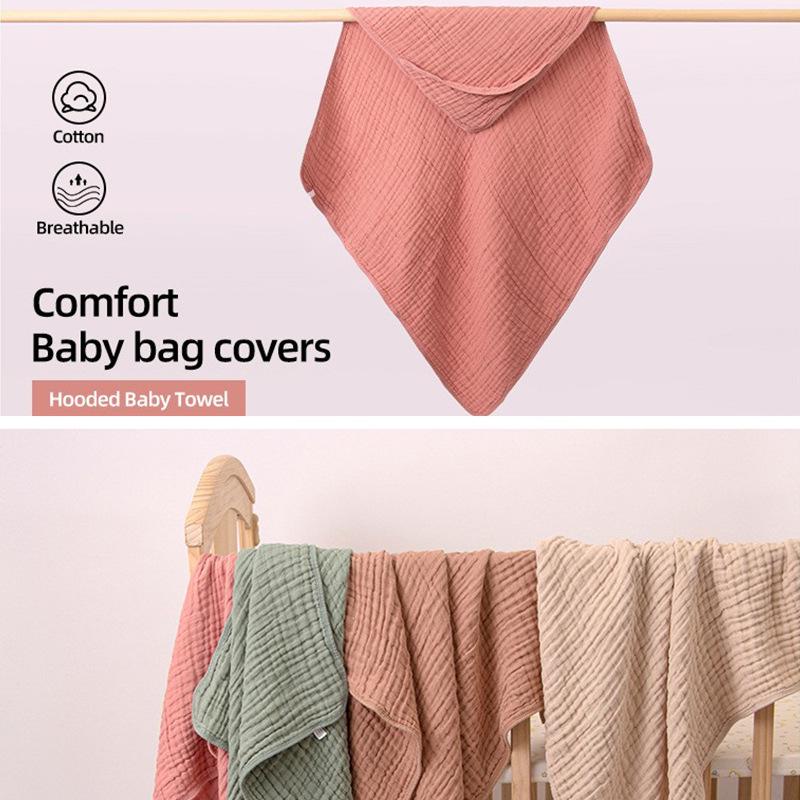 Hooded Baby Bath Towel & Soft Gauze Swaddling Blanket