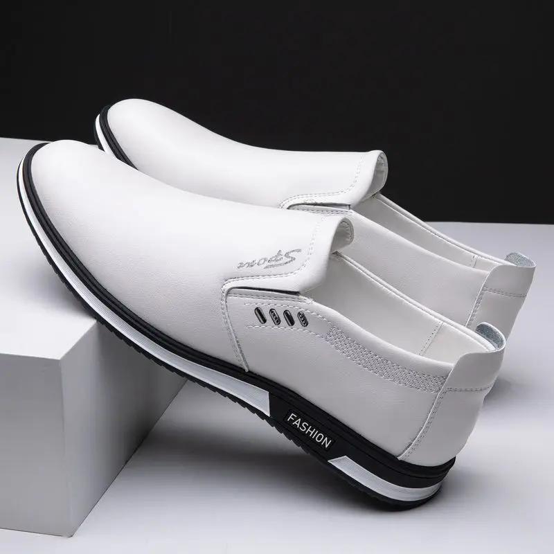 Fashion White Elegant Oxford Shoes for Mens Shoes Plus Size Men Formal Shoes Male Wedding Dress Loafers Slip On Masculino Shoes