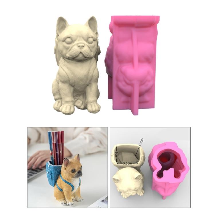 Dog Shaped DIY Vase Mold for Crafting Concrete and Epoxy Candle Holders