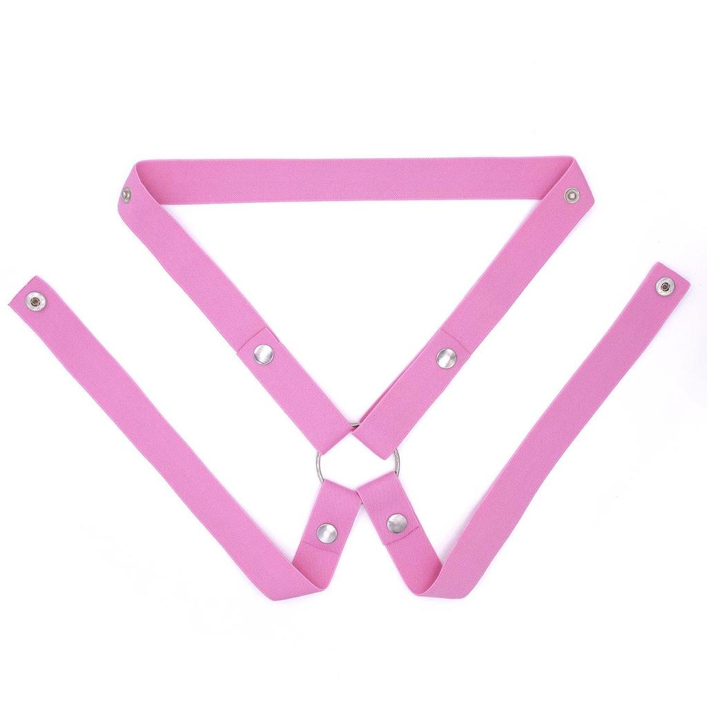 Elastic Adjustable Men's Chastity Strap with Three-Way Binding and Waist Belt