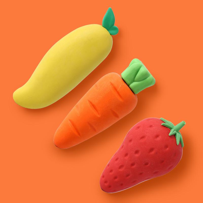 Gumka owocowa dla uczniów Gumka do szkoły podstawowej Duża Gumka Marchewka Śliczna Bez Kruszenia Bez Śladu