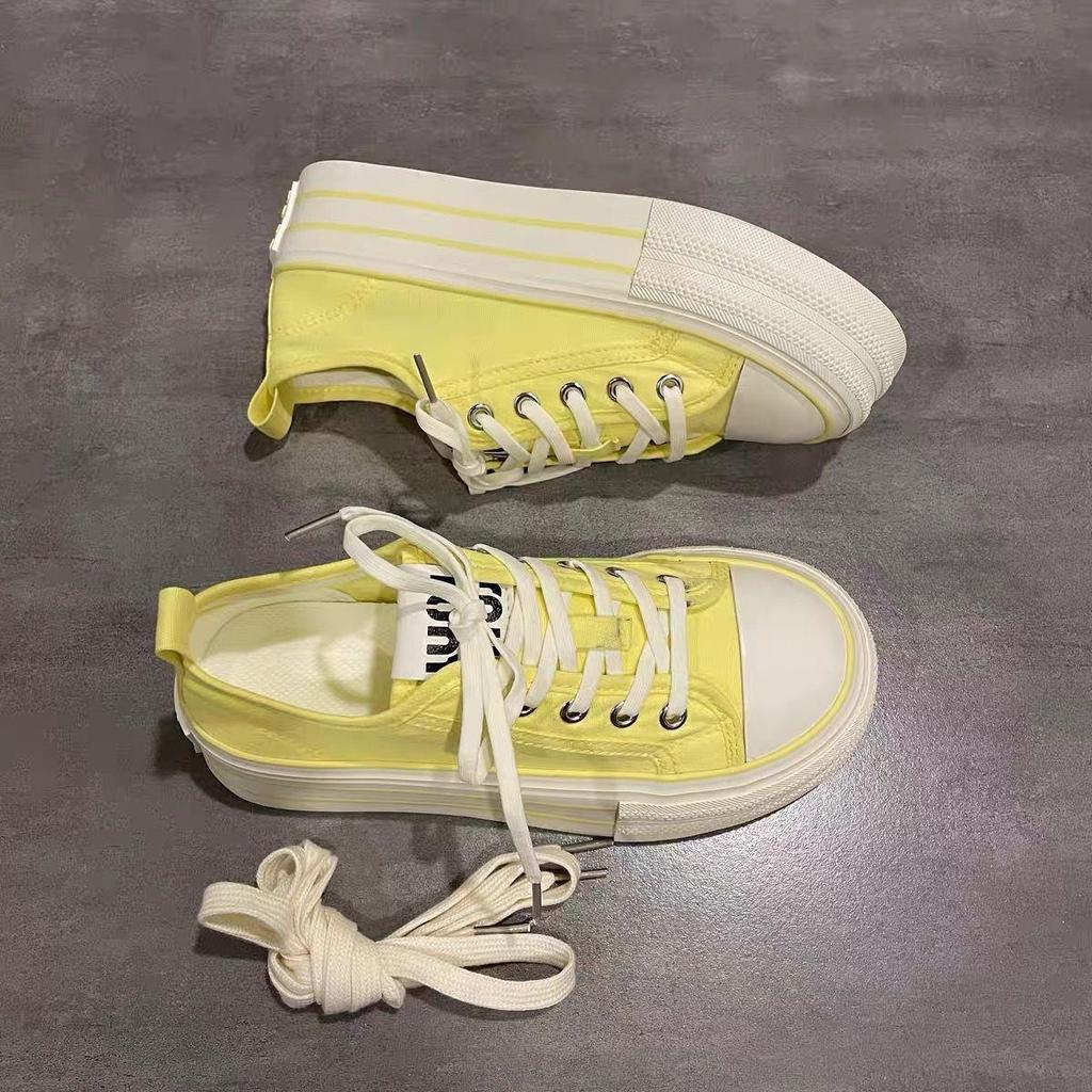 Thin Breathable New Summer Thick-soled Heightening Casual Female Students Versatile Canvas Shoes Children